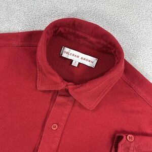 Orlebar Brown Polo Shirt Mens Medium Red Pique Cotton Short Sleeve Casual
